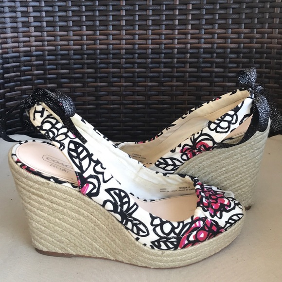 Coach MARITZA Signature Poppy Wedge Sandals - Picture 3 of 16